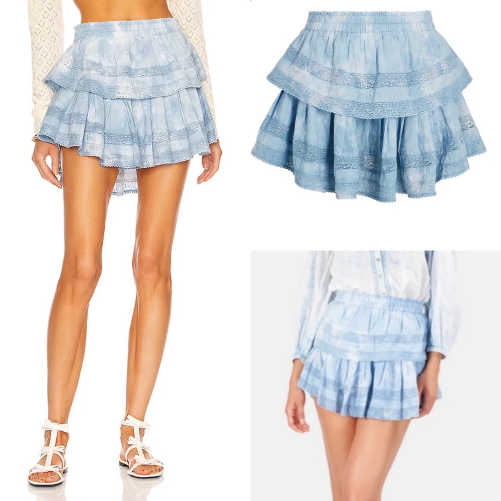 EUC Ruffle Mini Skirt - Pacific Indigo